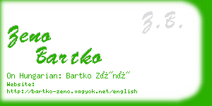 zeno bartko business card
